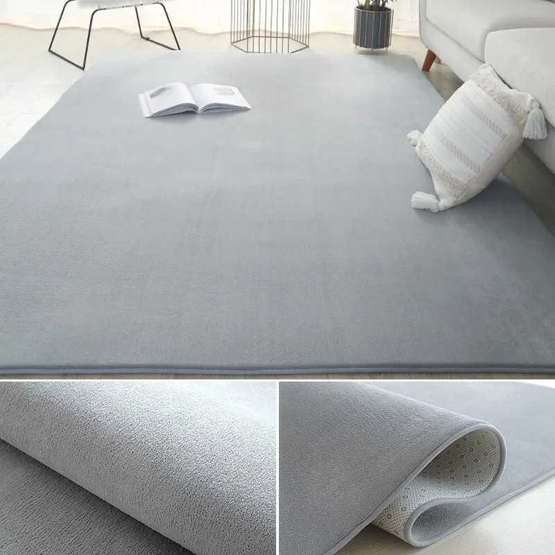 Tatami Rugs Coral Velet Living Room Carpet Nonslip Bedside Rugs Large Soft Floor Rug Children Game Mat Rectangular Home Decorati