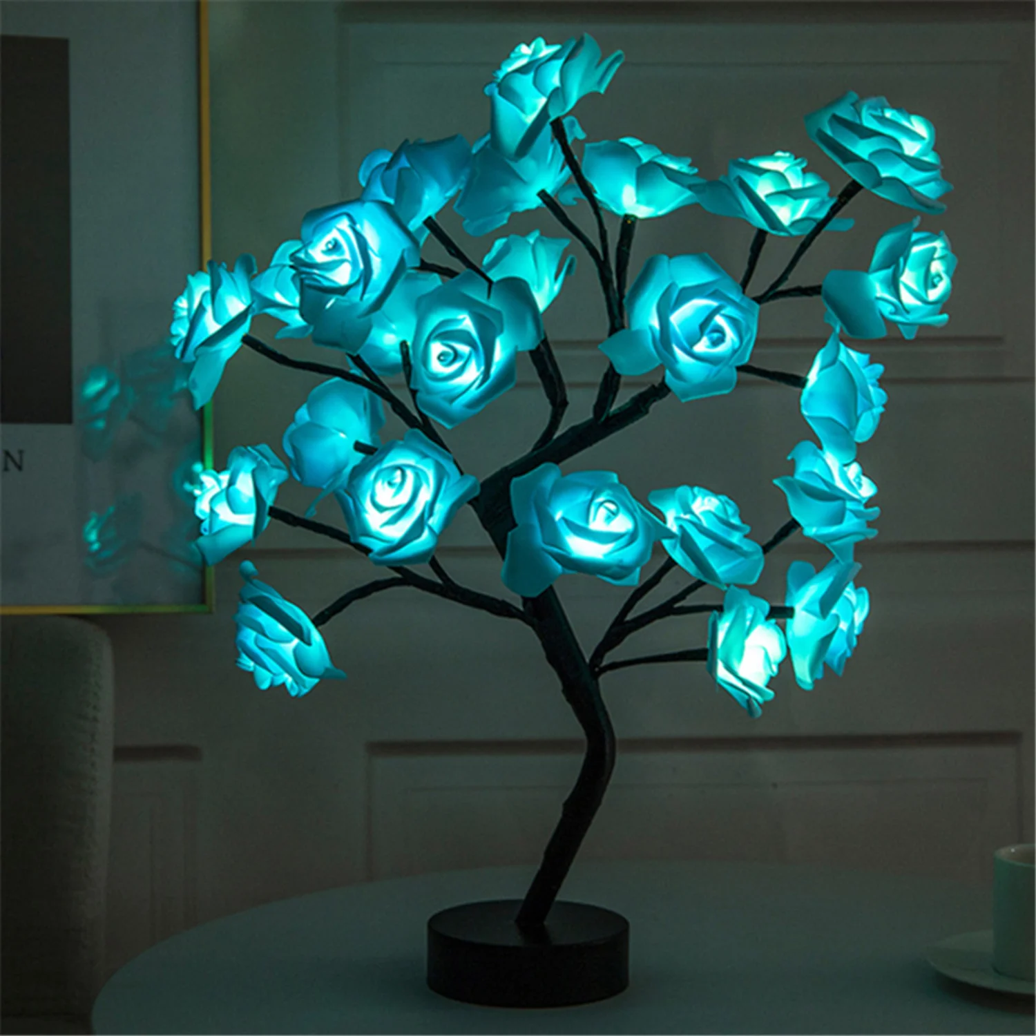 LED Rose Flower Table Lamp USB Christmas Tree Fairy Lights Night Lights  Party Wedding Bedroom Decoration Mother's Day Gift