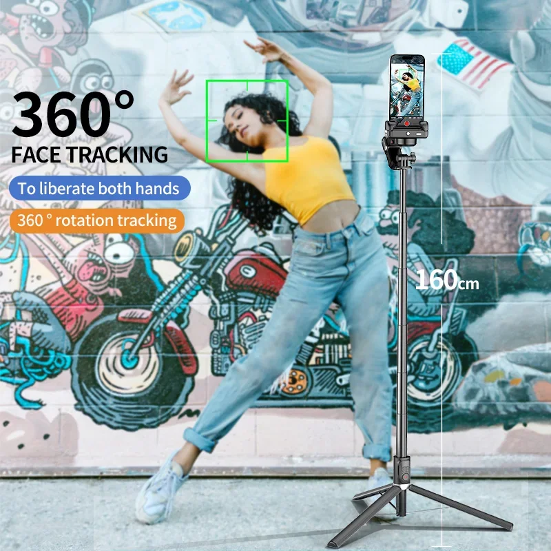 AOCHUAN Smart M2 PRO أسود الهاتف الذكي مثبت Gimbal لتتبع الوجه مثبت Gimbal لهواتف Iphone وAndroid المحمولة Gimbal