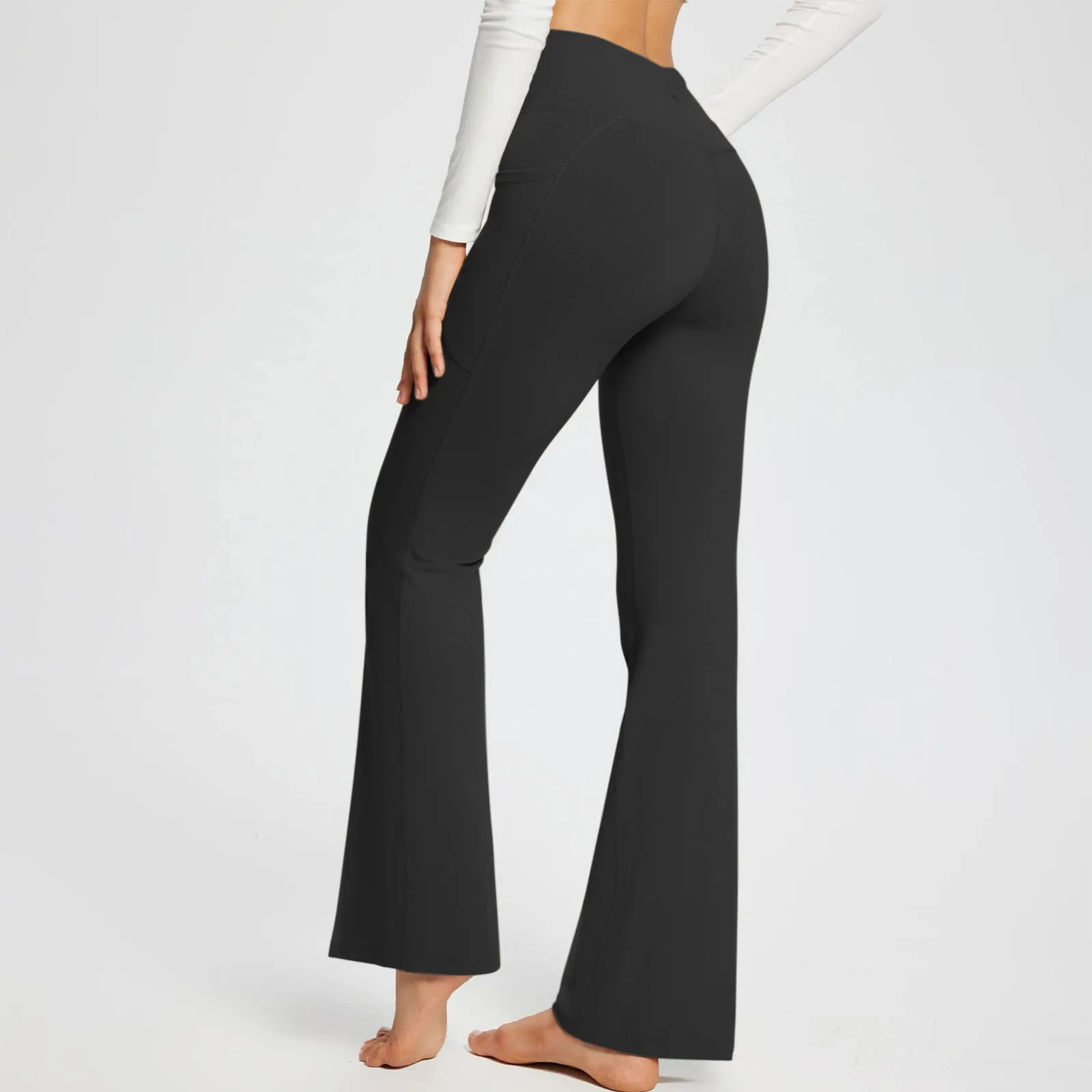 Pantalones de Yoga acampanados de pierna ancha para mujer, mallas elásticas con campana, pantalones de cintura alta para baile, Fitness y Pilates