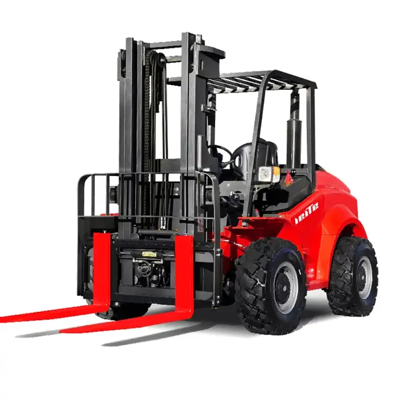 Čína vyrábět 4WD 5 celý tón celý drsný terrian forklifts, továrna cena off-road přizpůsobené načítání schopnost 3.5T vysokozdvižný kamiony