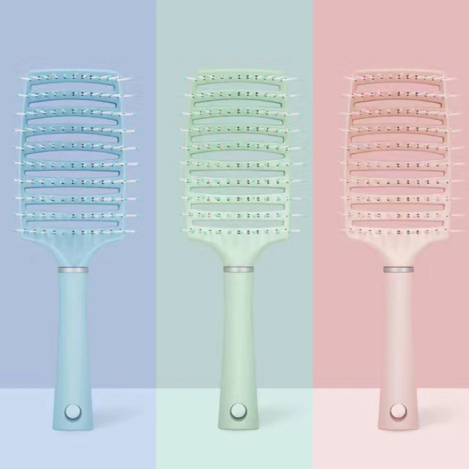 Cepillo de pelo curvo y ventilado para un secado rápido y desenredar: pelo largo, grueso, fino y rizado - Mujer