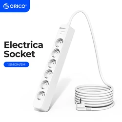 ORICO Power Strip with 3m Extension Cable Electrica Socket 6AC Outlets Multiple Sockets with Surge Protector Network Filter