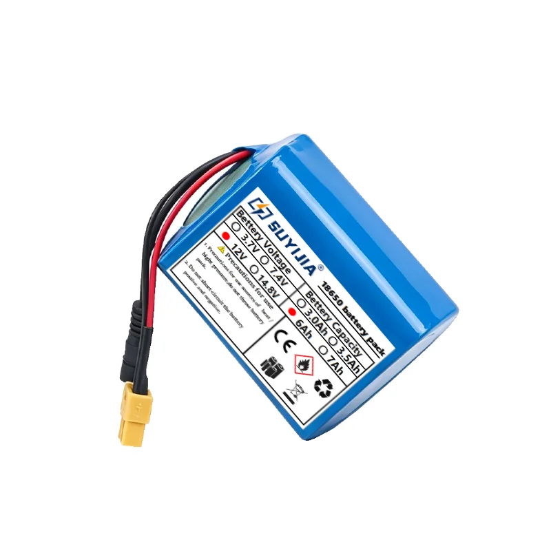 12V 18650 3S2P 6000mAh Battery 11.1V Rechargeable Lithium Battery Pack W/ BMS Backup Power Supply for CCTV Monitor Bluetooth