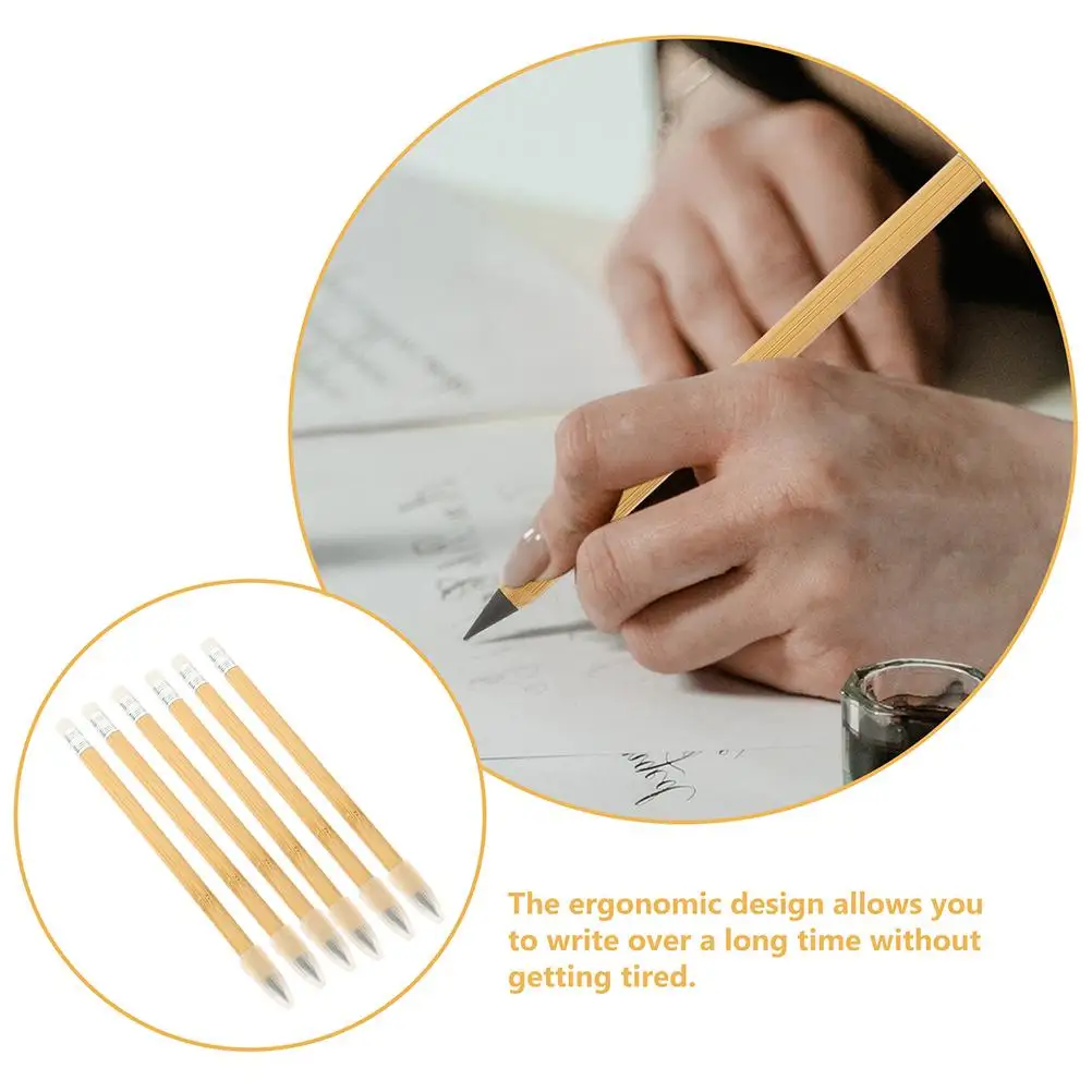 6 pçs lápis de desenho grafite eternidade pintura madeira sem tinta estudante criativo