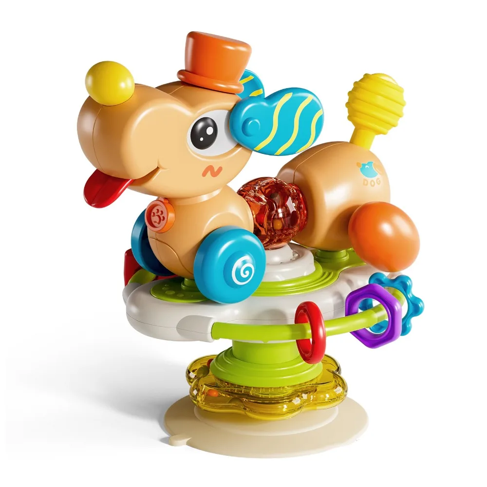 

Baby Walker Traction Walking Toy Horse Model Infant Dining Table Puppy Suction Cup Cartoon Pet Interactive