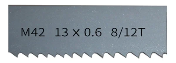 M42 bimetaal 1/2" bandzaagblad voor houtbewerking. 1140-2930 mm * 13 mm * 0,6 mm, met 6-14tpi bandzaagblad, ondersteuning voor maatwerk.