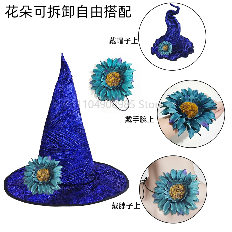 Modischer, verwandelnder, gedrehter Hut für Partys, Hexenhut, Märchen-Charakter-Hut, Festival-Feier, Kostümzubehör für Frauen