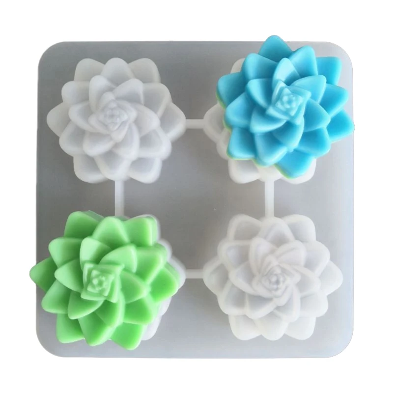 Succulents Plants Epoxy Resin Mold Handmade Plaster Soap Silicone Mould DIY Crafts Ornaments Jewelry Casting Tool