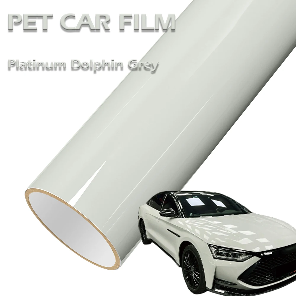 

PET Car Vinyl Film Platinum Dolphin Grey Auto Decal Sticker With Air Release Self Adhesive Motorcycle Car Body Decoration Film