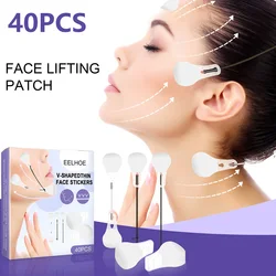 40 Pcs Face Lifting Tape Tape 3 Lifting Rope Adhesive Invisible Double Chin V-Line Facial Wrinkle Patch for Neck and Eye Facial