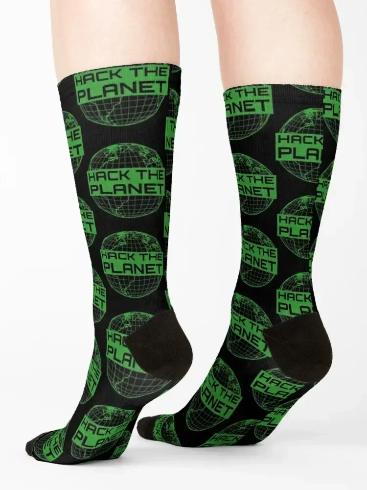 Hack the Planet Software Developer Camiseta - Meias de design verde Escalada presente engraçado sheer luxe Boy Socks Mulheres