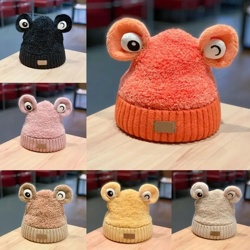 قبعة لطيفة لآذان الضفدع، قبعة منفوشة باردة لحماية الأذن لصديقها