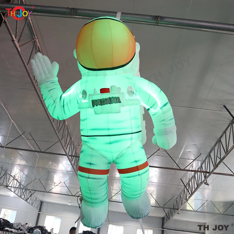 

4m 13ft Tall Giant Inflatable Astronaut With Led Light / Lighting Hang Up Ceiling Astronaut Cartoon Fro Sale