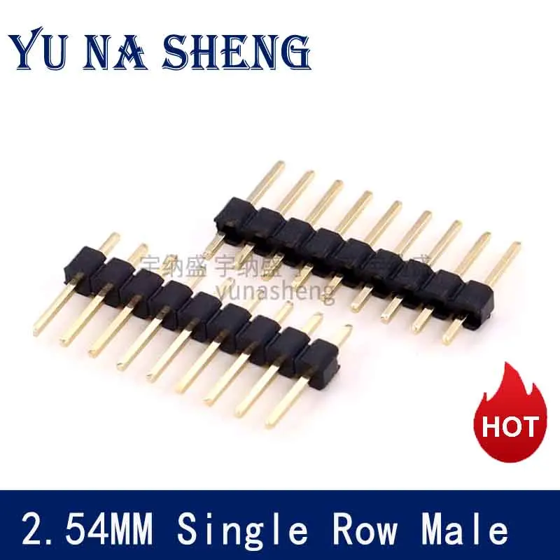 2.54 mm pitch 40 Pin 1x40 Single Row Male 2.54 Breakable Pin Header Connector Strip for Arduino Black 4P/8P/10P/12P/15P/20P/40P