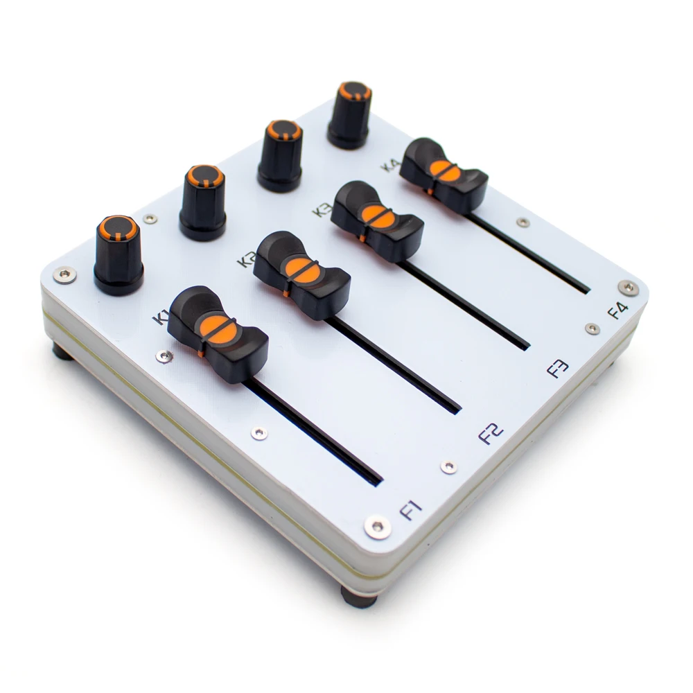 4-Knob & 4-Fader MIDI Controller with Customizable CC Mapping