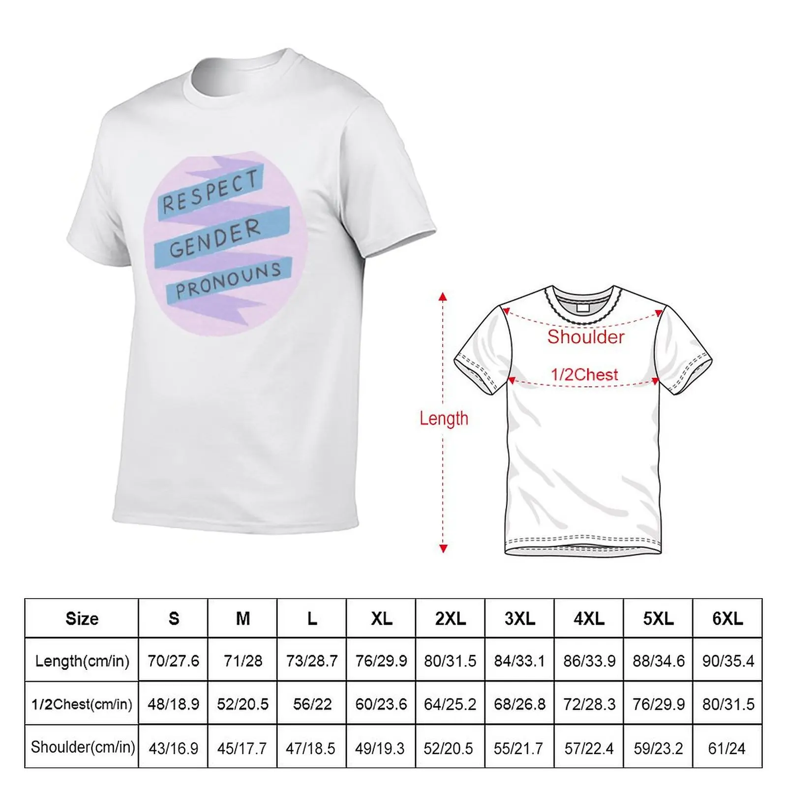 Respect Gender Pronouns T-Shirt Casual Light Summer Short Sleeve Top