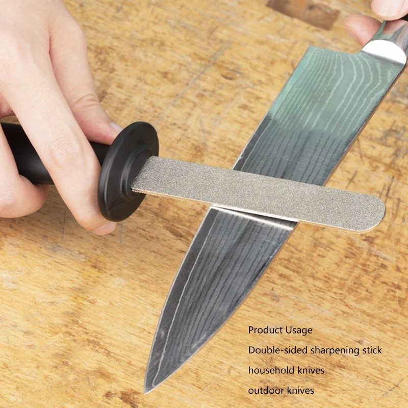 Doubled-sided Diamond Knife Sharpener File For Garden Tools 400# Grit Abrasive