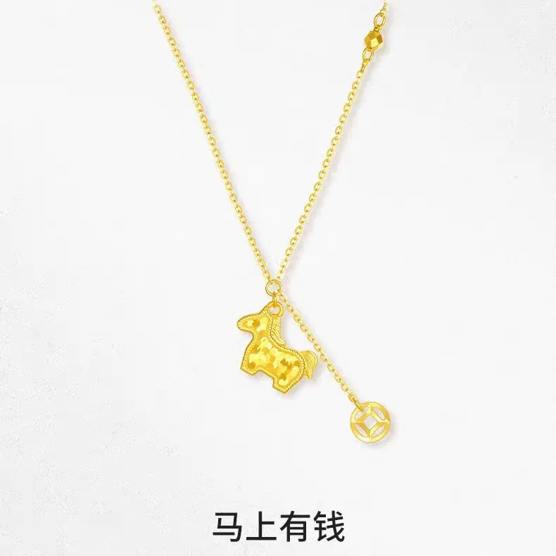 

Women's "Crushed Ice Instant Wealth" Necklace Set, 24K Gold, AU999 | Gradient enamel ice with hidden "Vitality" engraving.