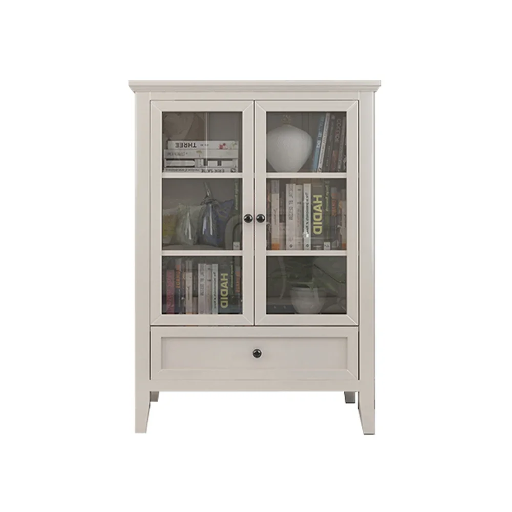 Manufacture Two Glass Door Cupboard Living Room Cabinet Bathroom Cabinet Display Wine Cabinet