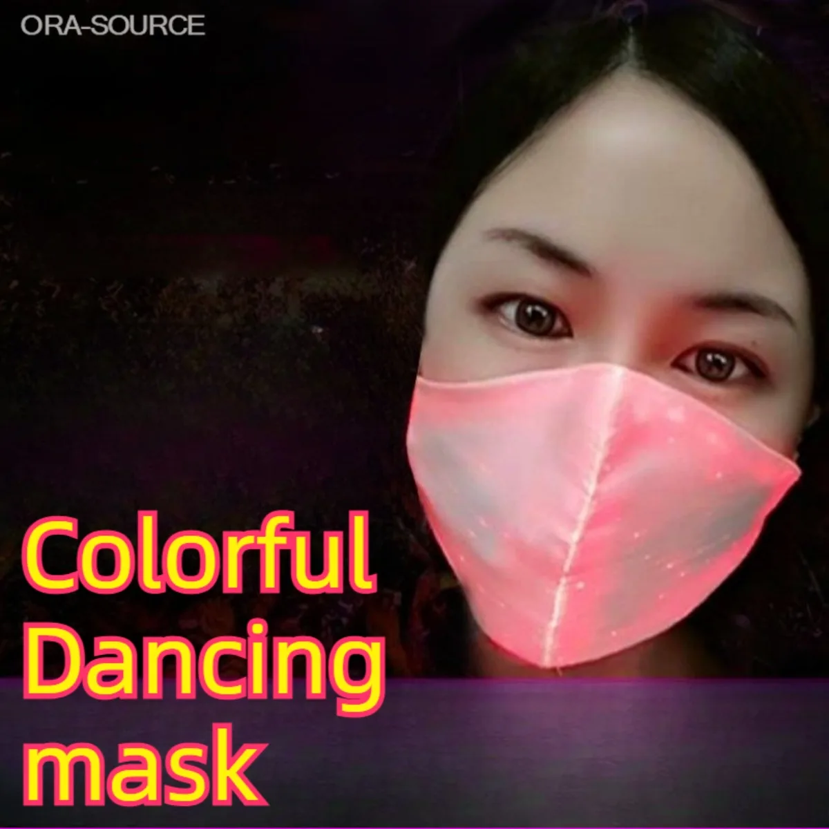 Unisex LED Rechargeable Rainbow Glowing Mask Party Bar Rave Club Flashing Light Up Bright Vivid Multi Color USB Adjustable Strap