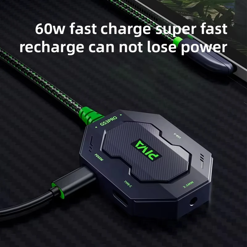 PIVA GS3 Pro Type-C Dock Converter USB سماعات ميكروفون محول الألعاب والبث المباشر شحن سريع لجهاز iPad Pro 2024