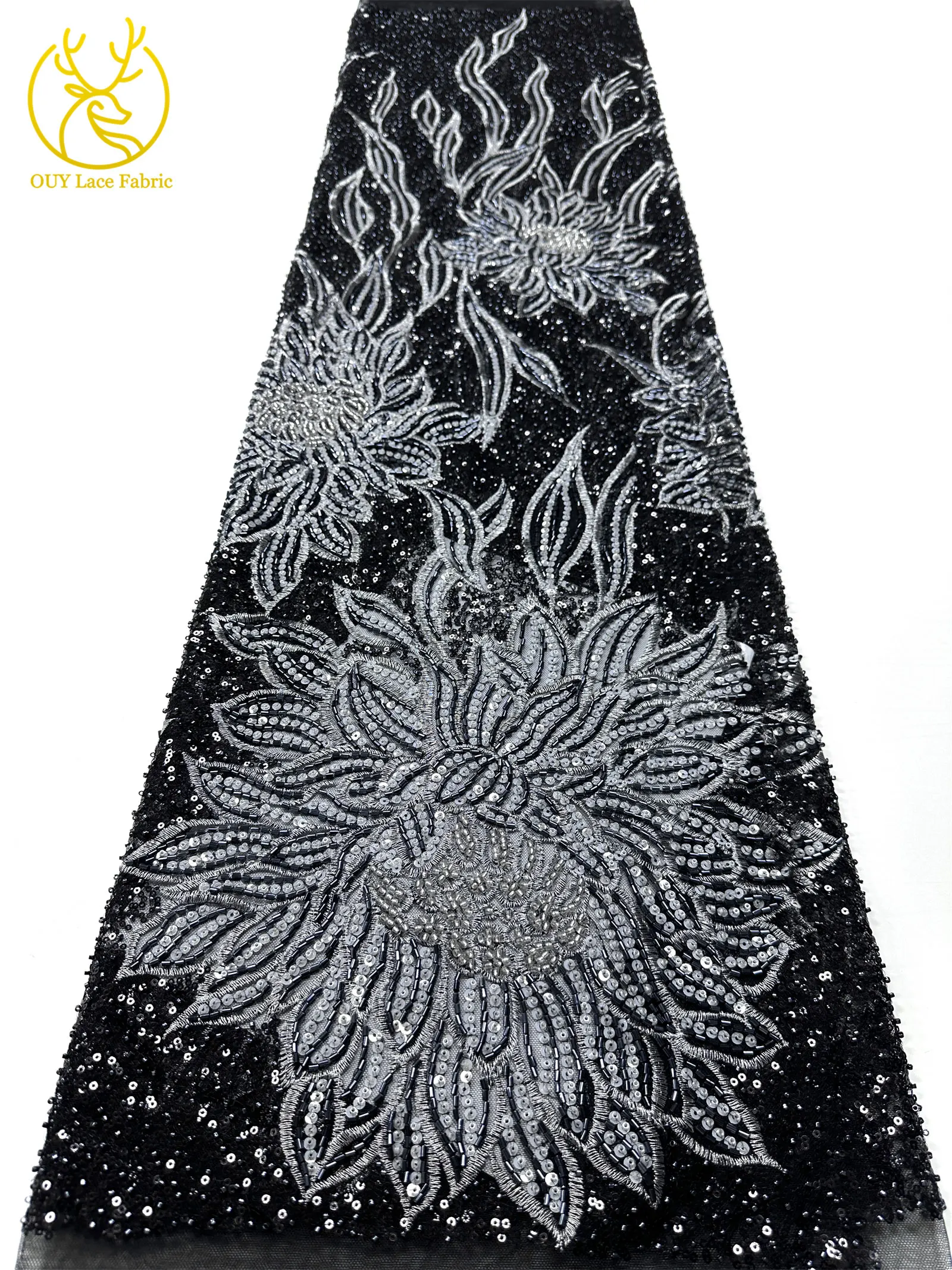 アフリカのスパンコールチュールレース生地2025高級フランス新郎刺繍ビーズレース生地ブライダルディナーウェディングドレス用