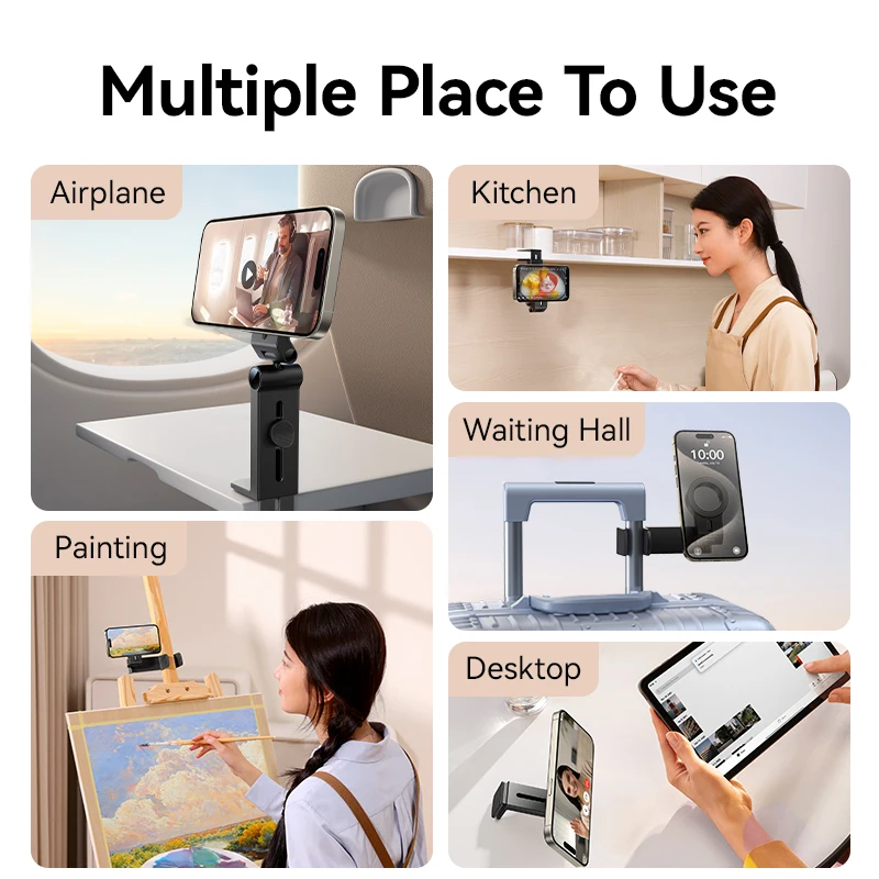 Joyroom Magnetic Travel Phone Holder Airplane Phone Mount Hands-Free Flexible Rotation Airplane Phone Mount Holder For iPhone