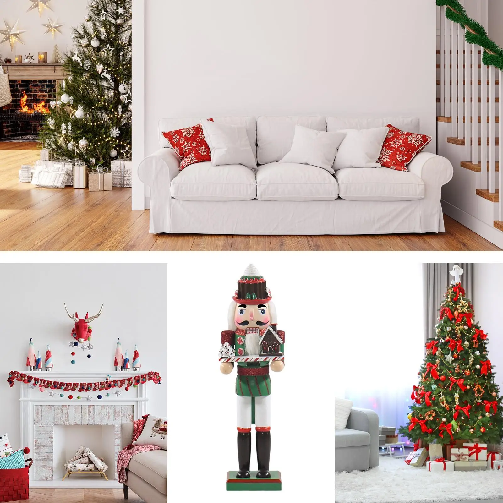 Nut Crackers Christmas Decorations 14 Inch Wooden Model Miniature Collectible Festive Figurine For Home Fireplace Shelves