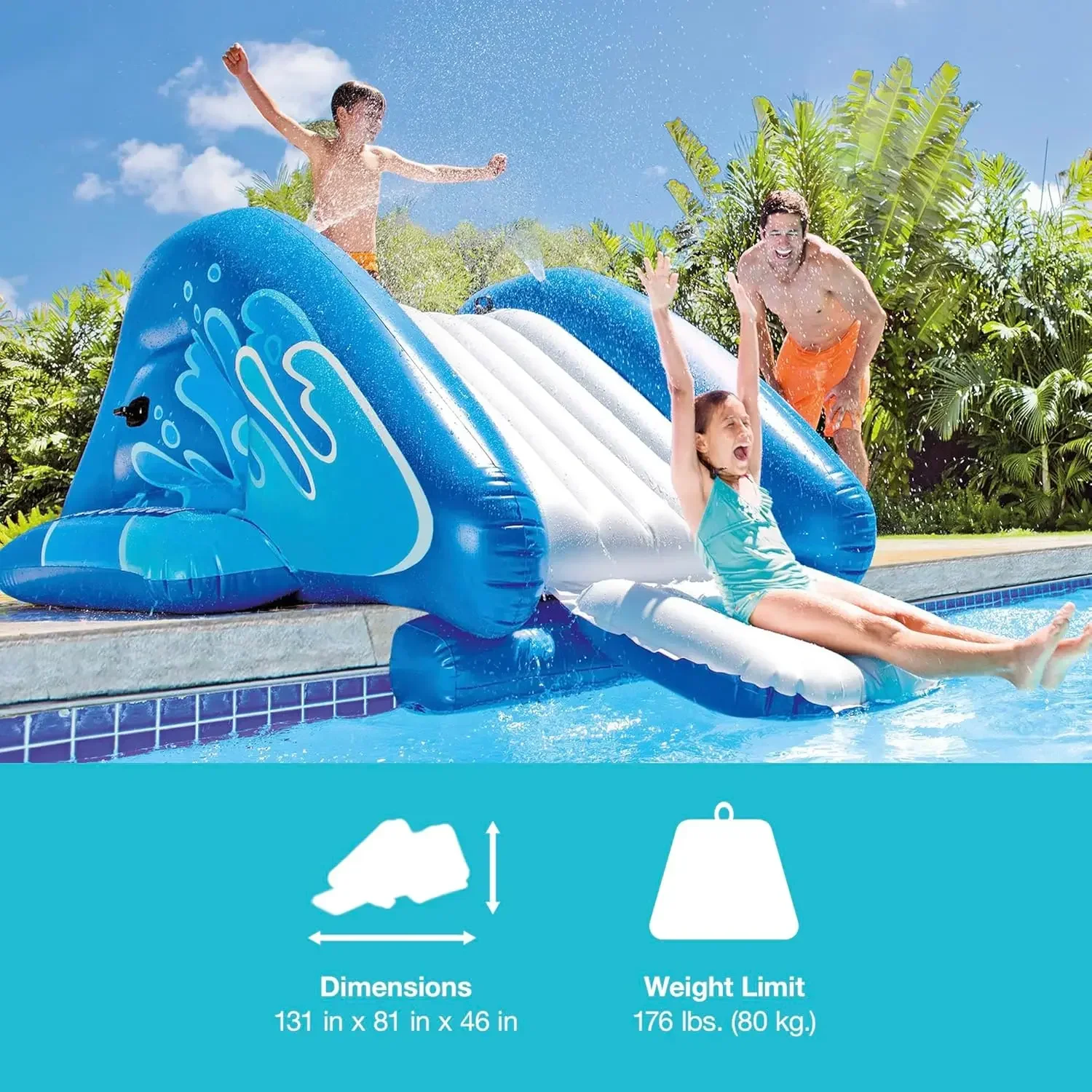 

Новинка! Бесплатная доставка! Надувная водная горка Kool Splash с бассейном и встроенными распылителями для детей и взрослых