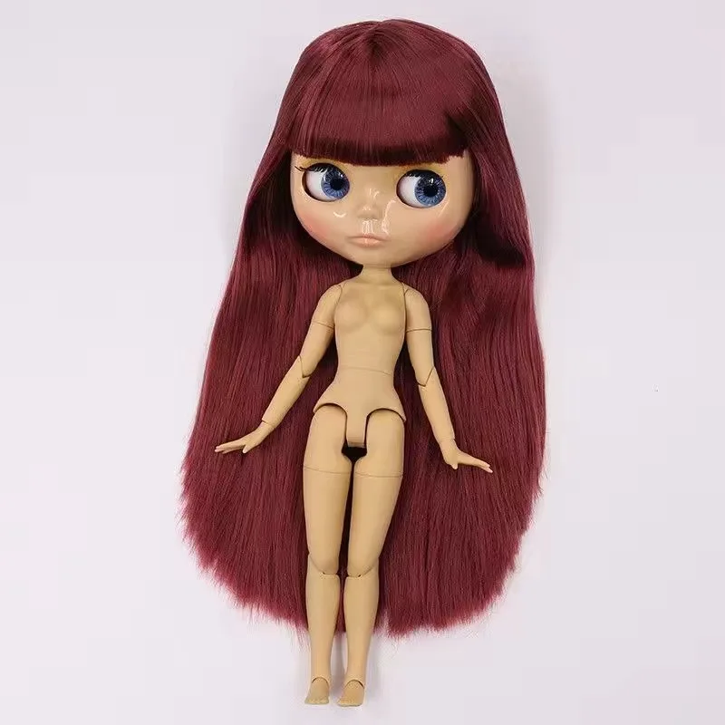 ICY DBS Blyth Doll 30cm Glossy Face Tan & Dark Skin Multiple Hair Styles 19 Joints Body DIY Makeup Festival Gifts Toys for Girls