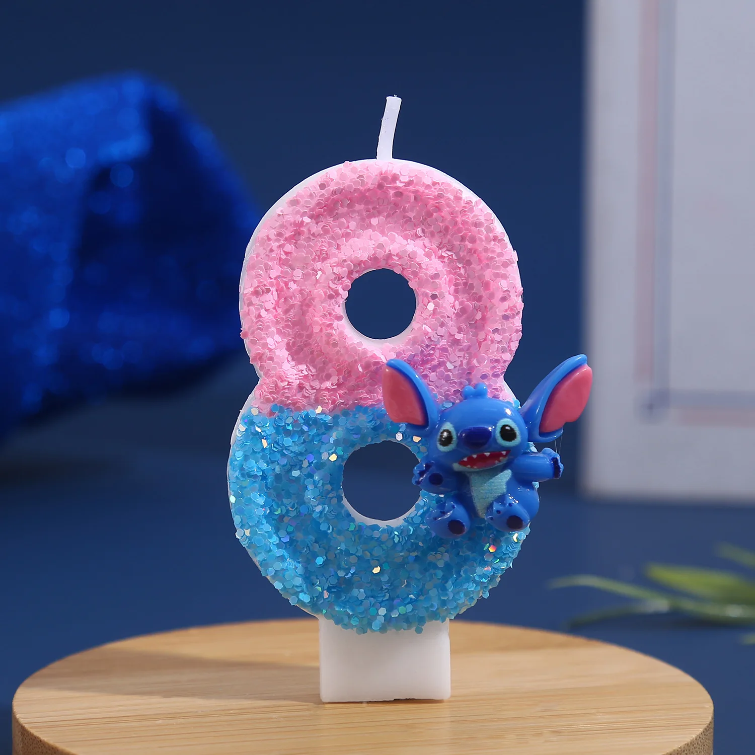 شمعة عيد ميلاد رقمية إبداعية بعمر سنة واحدة، شمعة كعكة عيد ميلاد لطيفة باللون الأزرق