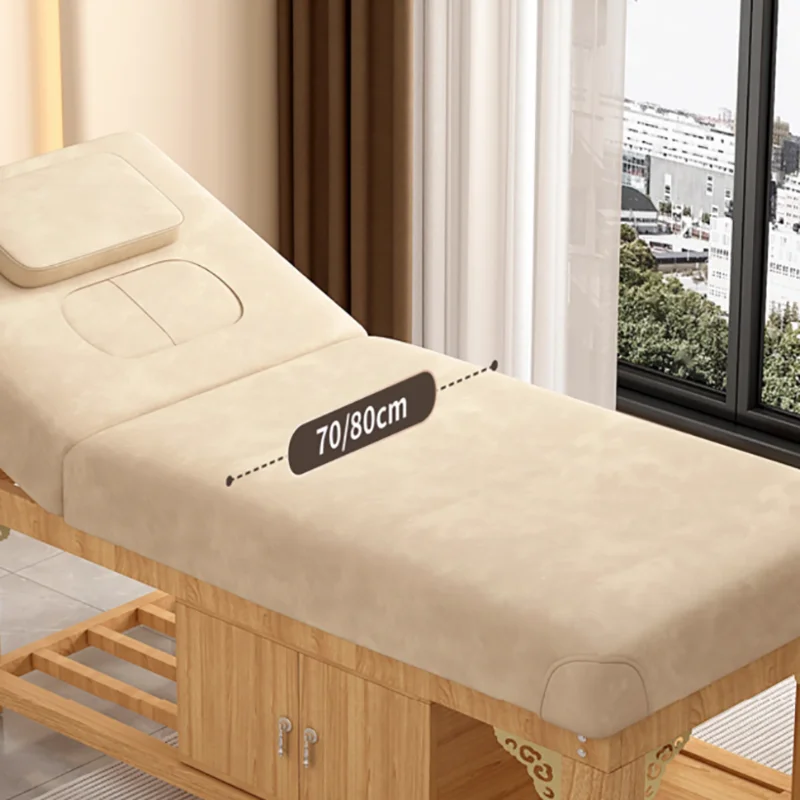 Cama de massagem rústica minimalista, armazenamento de ajuste, cama de cílios clássica moderna com recorte de peito, móveis de salão adulto camilla masaje