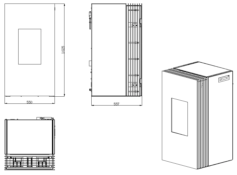 Efficient pellet burner indoor heating fireplace