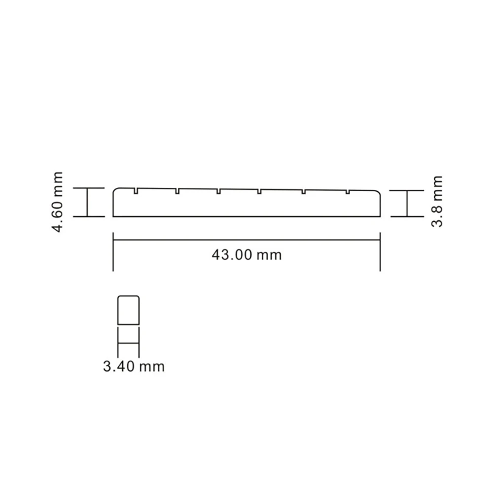 50 stücke Alice A028A Elektrische Gitarre Schlitz Muttern Ersatz 43x 3,4x4,6-3,8mm