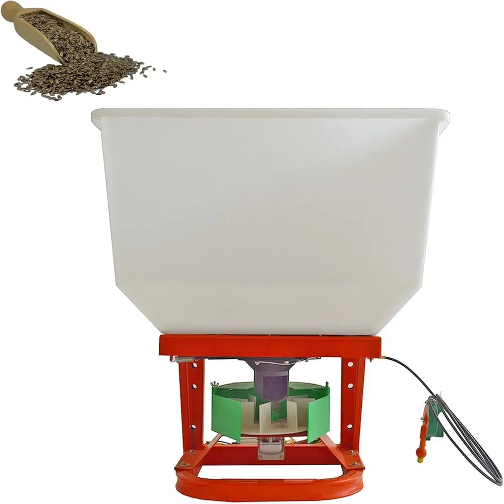 

12-ATV Electric Fertilizer Spreader with Hopper for ATV/Tractor Mounting, Suitable for 265LB Material Spreading