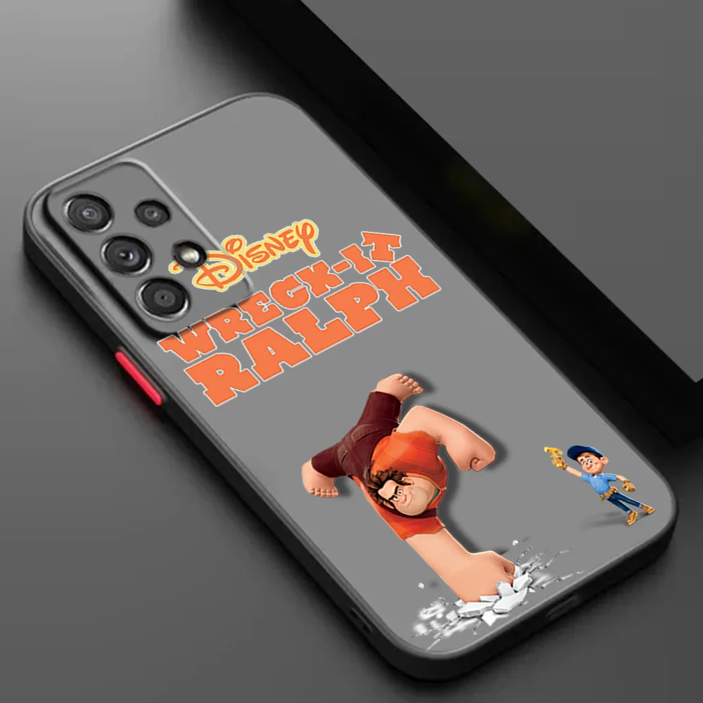 حافظة لهاتف سامسونج A25 A72 A73 A23 A24 A32 A33 A34 A35 A52 A53 A54 A55 A56 A36 A26 71 Wreck-it Ralph غطاء أسود شفاف