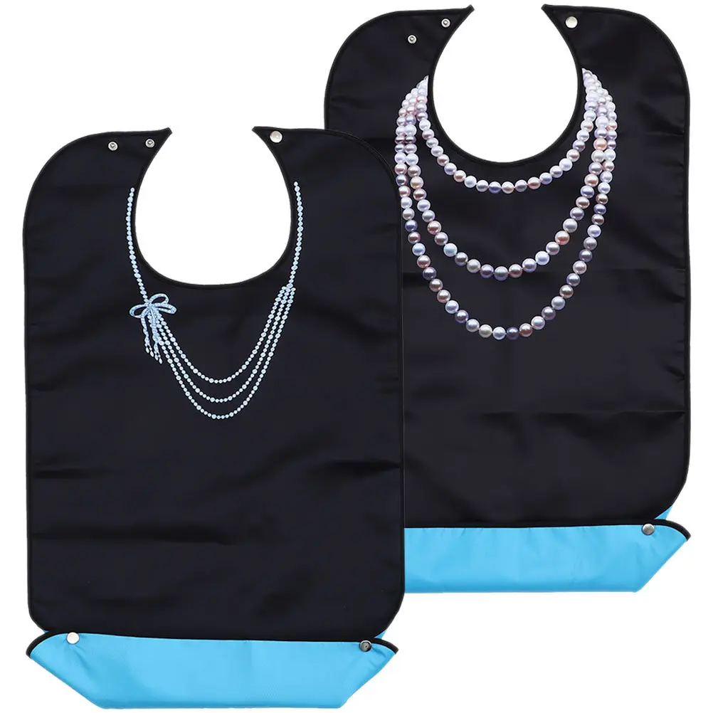 

2Pcs Adult Bib Waterproof Adjustable Senior Eating Bib Large Reusable Washable Adult Clothes Protector for Disabled Patients