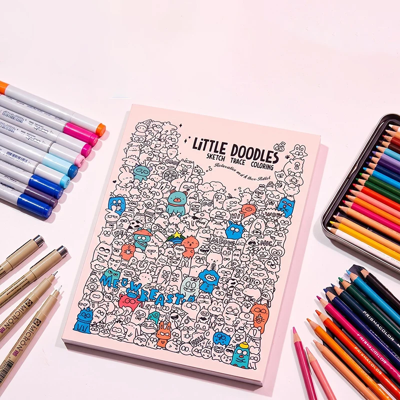 1 livre de décompression avec motifs de graffitis exquis à tracer et à colorier, destiné à stimuler la créativité