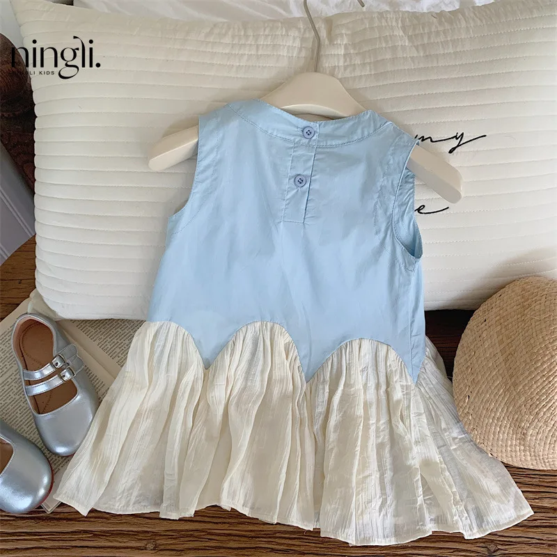 Vest Skirt Ballet Aesthetic Girl's Fishtail Skirt Lace Stitching Design Sense Baby Girl Princess Dress