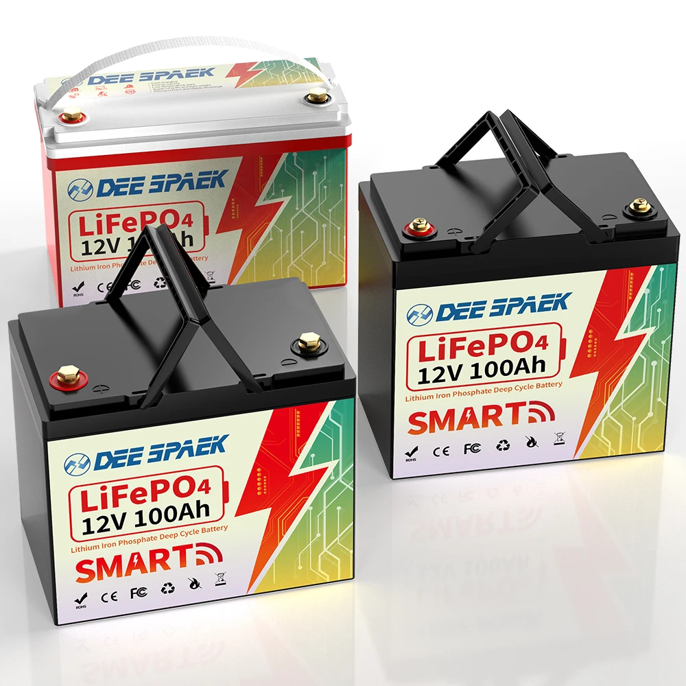 12V 100Ah LiFePO4 Battery Pack 12.8V 100A BMS For RV Campers Boat Off-Road Off-grid Solar Energy Bluetooth Battery EU US No Tax