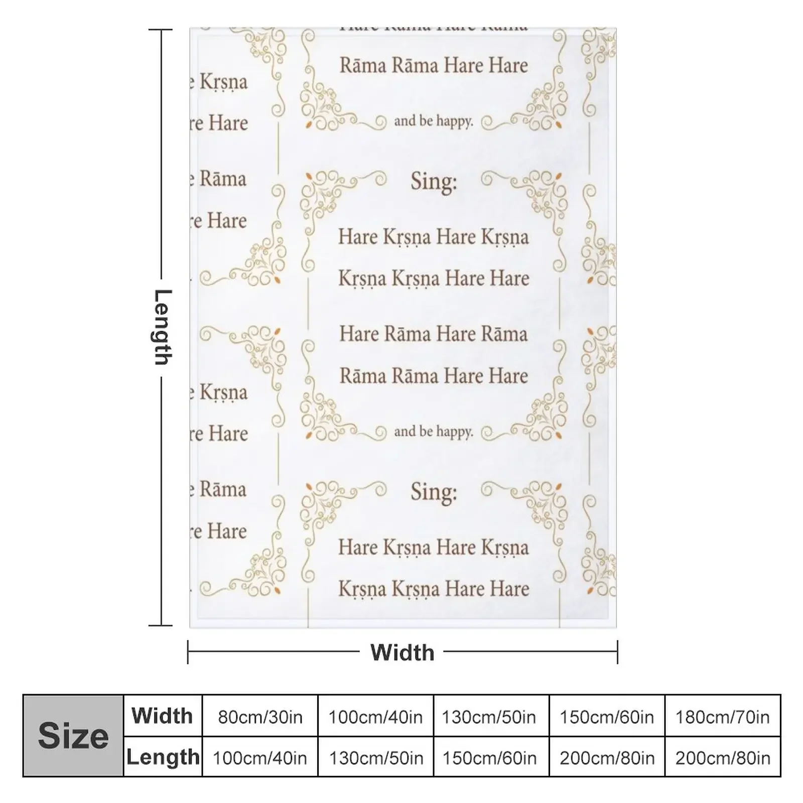 Hare Krishna Movement Mantra Throw Blanket Bed Bed linens valentine gift ideas Blankets