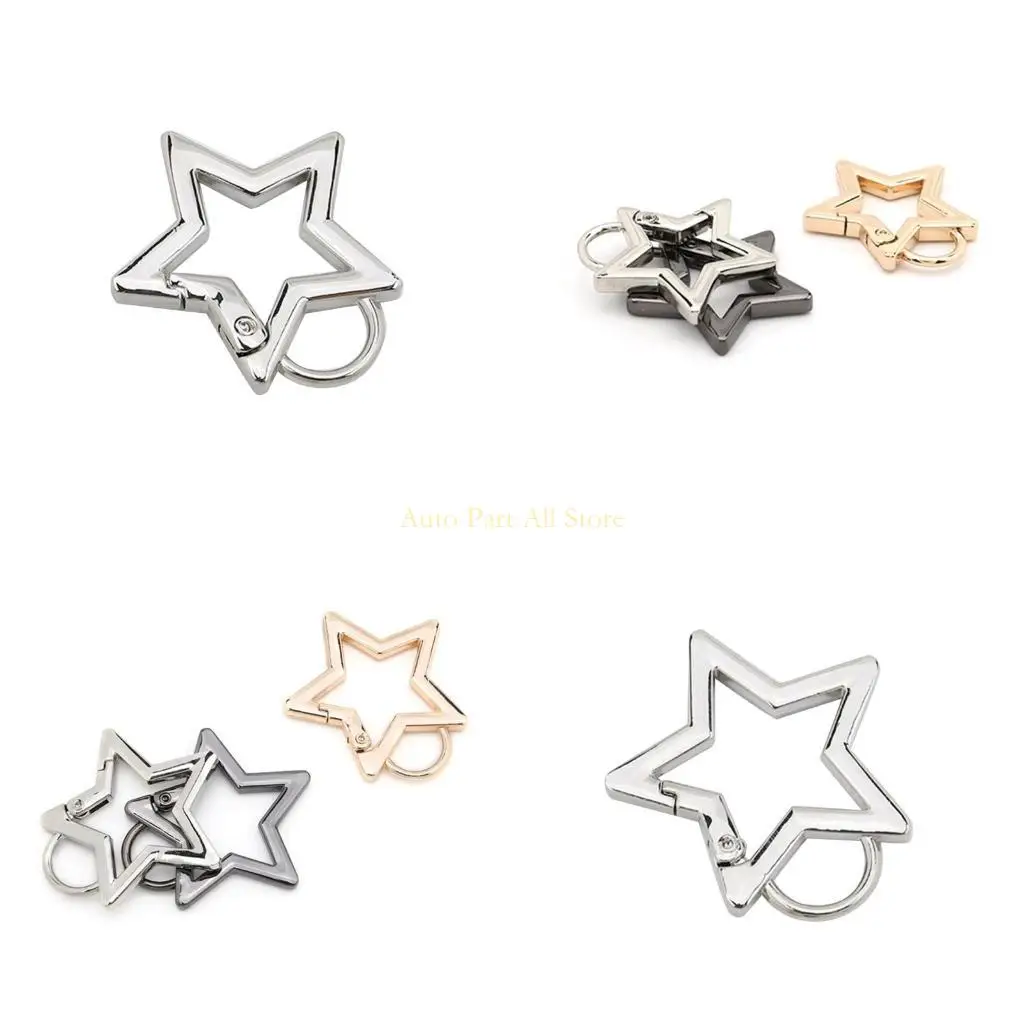 J0MA Mini Carabiner Keychain Stainless Steel Star Buckle Spring Carabiner Hook