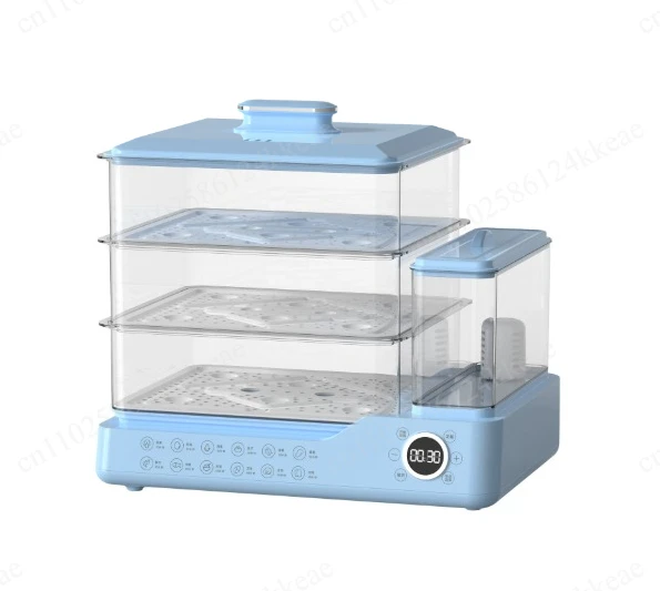 Household 3-Tier Multifunctional Electric Steamer with Water Tank, for Steaming, Simmering & Cooking Breakfast