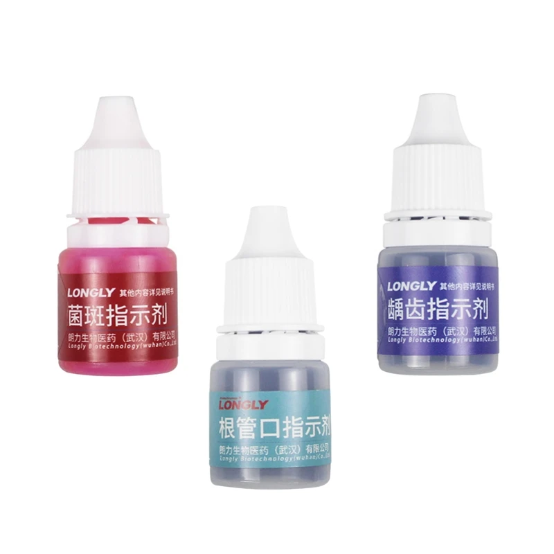 Indicateur dentaire liquide LONGLY / Indicateur de plaque dentaire / Indicateur de caries / Teinture détectrice de canaux pour clinique dentaire 5ml/flacon
