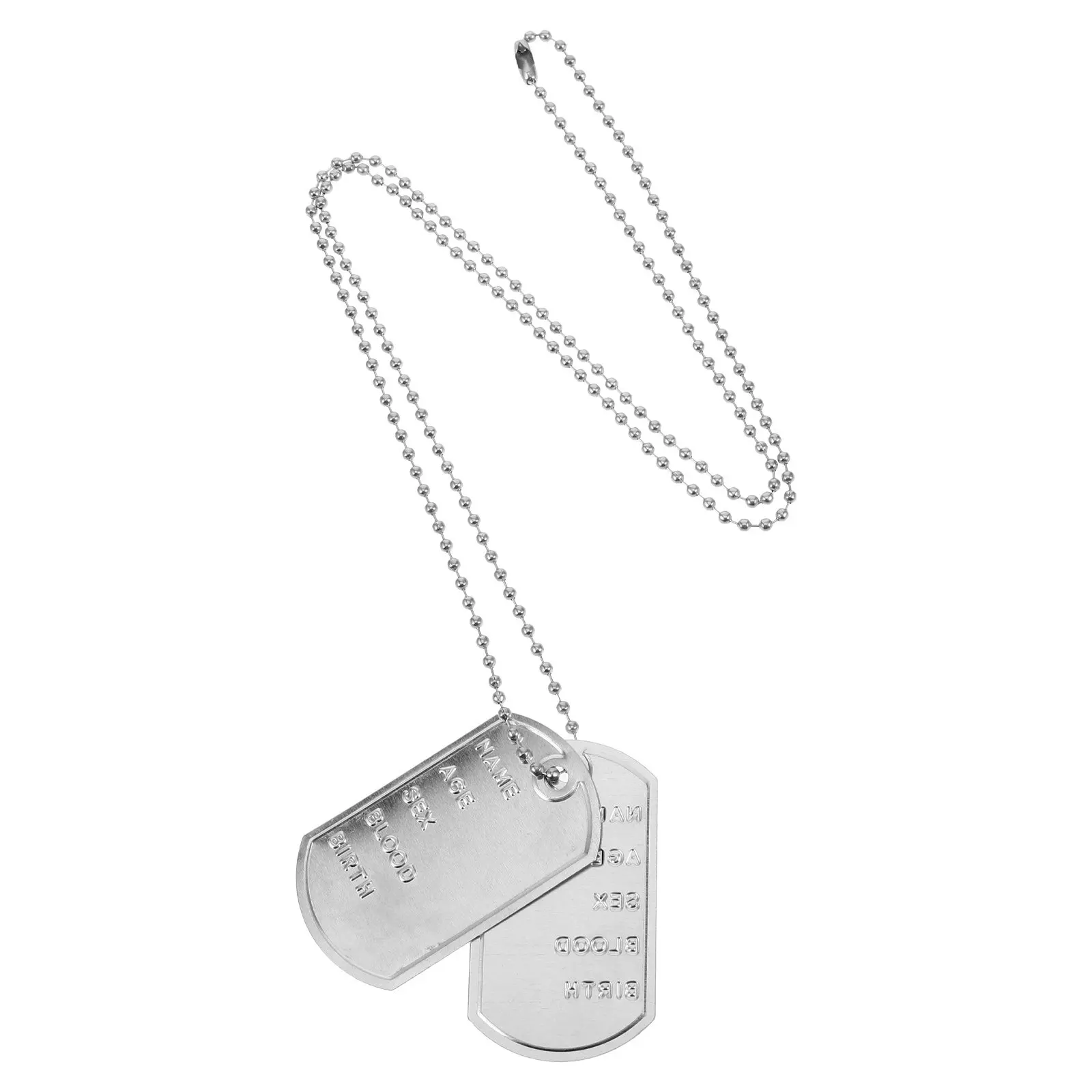 1Set Cosplay Dog Tags Necklace Robust Metal Chain Army Dog Tag Necklace for Men Costume Party Accessory Men Jewelry view 6