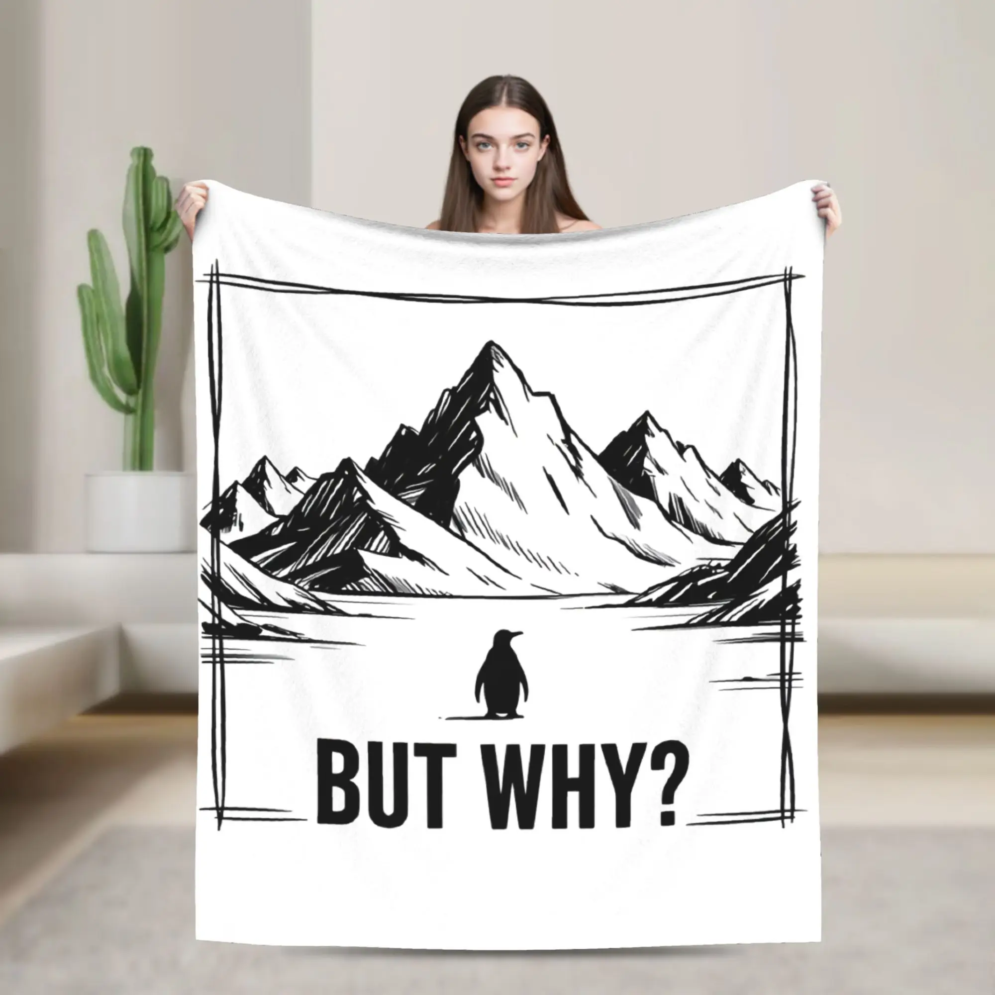 

But Why Nihilist Penguin Coral Fleece Plush Throw Blanket Blanket for Home Outdoor Warm Bedroom Quilt,
