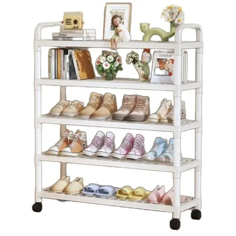 

【CHRISTMAS 】Simple Plastic Shoe Rack, Removable Shoe Cabinet Storage Space Behind The Door, Multifunctional Design