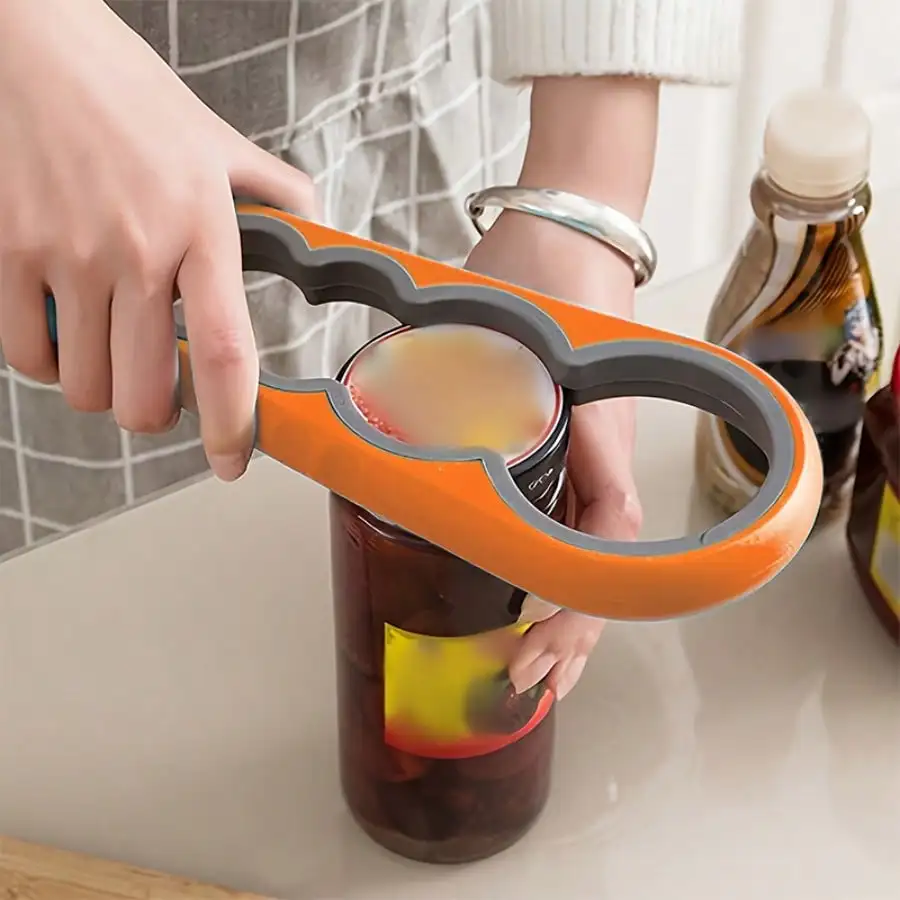1pc Jar Opener Bottle Opener, Can Opener For Weak Hands, Mutil Jar Opener Get Lids Off Easily Manual Bottle CapRemover For Home Kitchen Use Non-Slip Grip, Convenient For People With Less Strength To Use, Labor-Saving, Kitchen Tools, Can Opener Tools