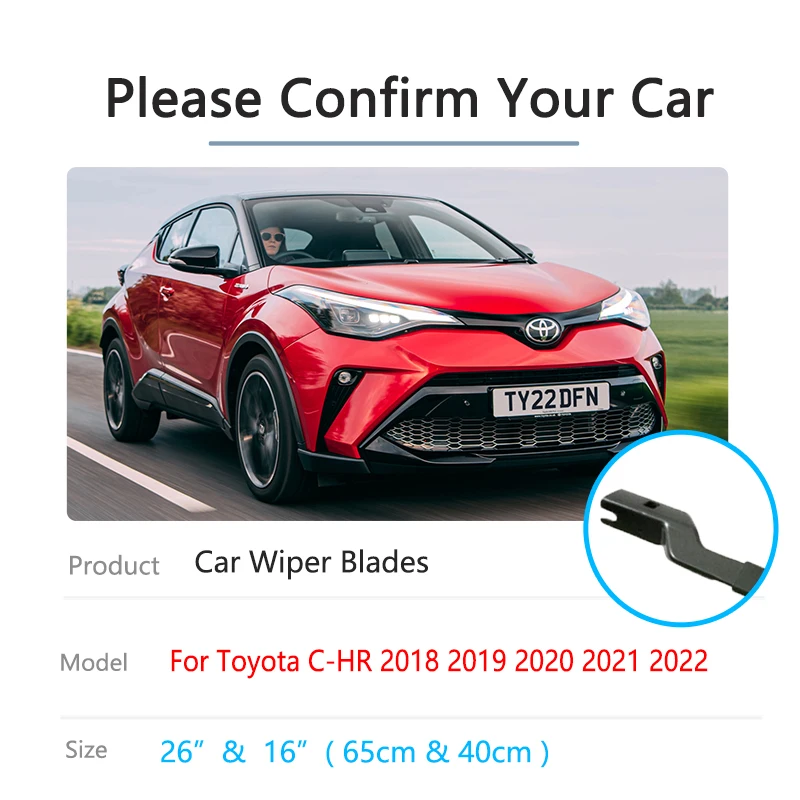 For Toyota C-HR C HR CHR IZOA AX10 AX50 2018 2019 2020 2021 2022 Wiper Blade Rubber Windshield Windscreen Window Car Accessories